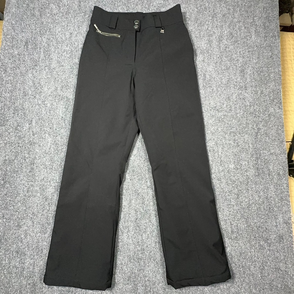 Nils Sportswear Womens Black Insulated Ski Snow Pants Size 8 High Waist Gaiters